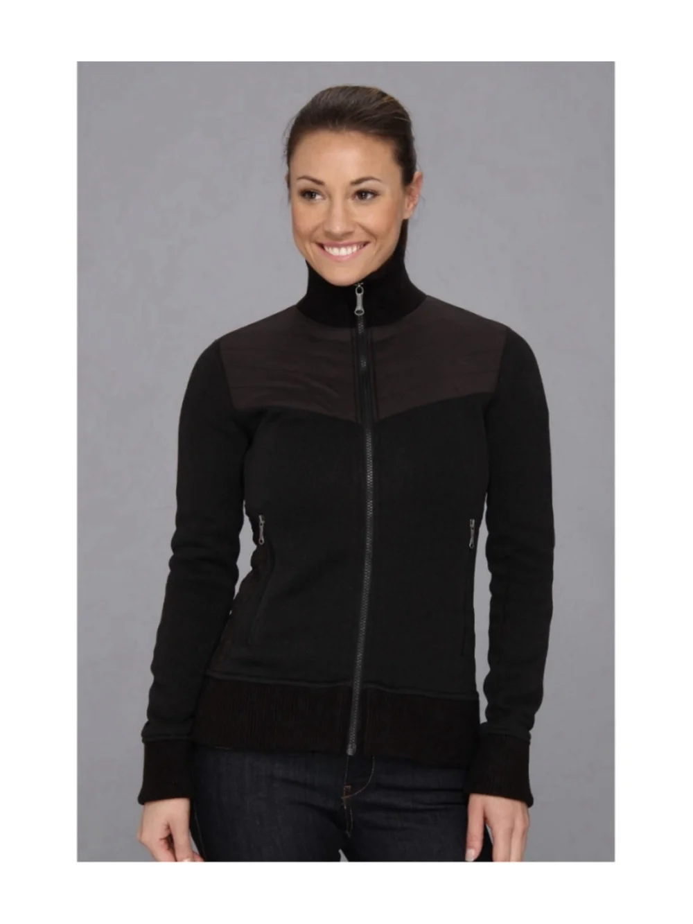 Marmot Women's Tech Sweater Fleece Zip Up Jacket Black Size S Gorpcore Outdoors